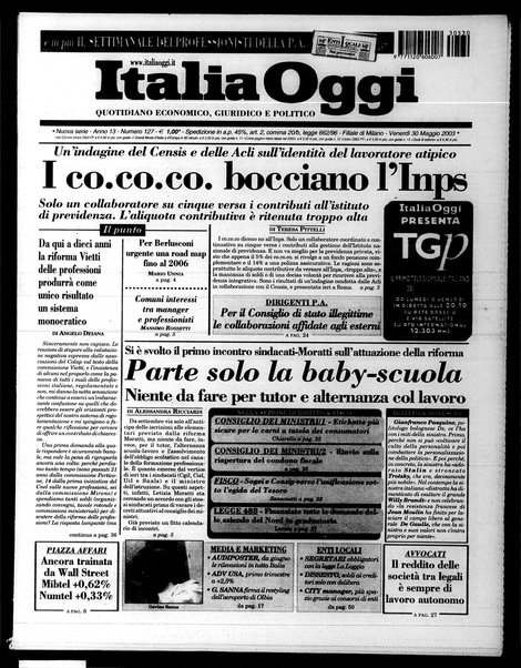 Italia oggi : quotidiano di economia finanza e politica